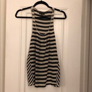 Navy striped silk racer back